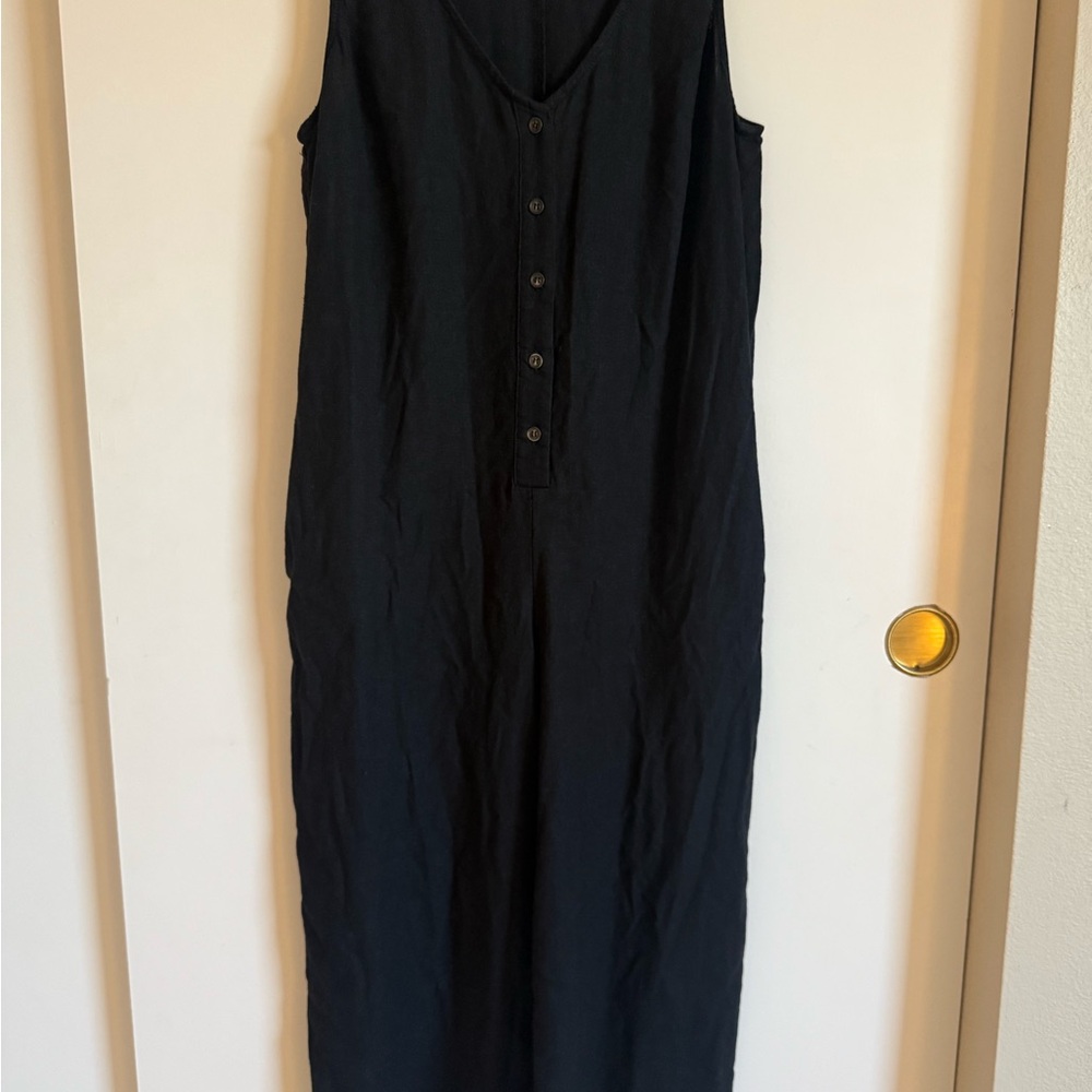 Treasure & Bond Black Button-Front jumpsuit